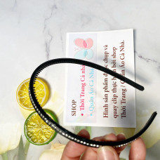 Bờm tóc Cài tóc màu đen đính 1 dãy hột nhựa dẻo dày 0,5cm CAI06