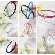 Bờm tóc Cài tóc màu trơn bóng bản dày 1cm đến 2cm CAI08