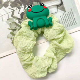 Dây cột tóc vải đính hình thú dây buộc tóc vải nhiều màu - DAY35