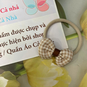 Dây cột tóc thun đen nơ to - DBT48