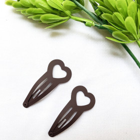 2 Cái Kẹp Bấm Tóc Mái Hình Tim Dài 4cm - MAI10