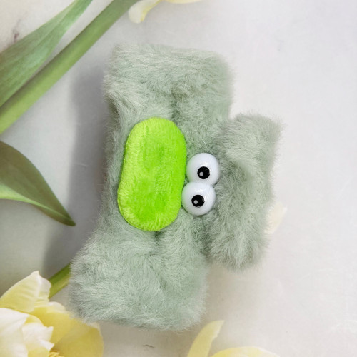 Kẹp tóc gấp tóc bằng dài 9cm nhựa trong bọc vải lông nhung mềm mịn dễ thương loại lớn gap19