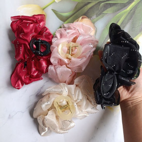 Kẹp tóc gắp tóc vải đính hạt loại lớn gap30