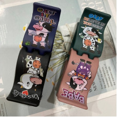 Kẹp tóc gấp tóc 5 răng màu nhám in kitty, gấu, heo - gap49 Kẹp tóc gấp tóc 5 răng màu nhám in kitty, gấu, heo - gap49