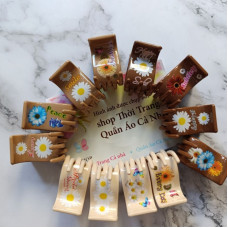 Kẹp tóc gấp tóc 5 răng màu bóng in hoa - gap60 Kẹp tóc gấp tóc 5 răng màu bóng in hoa - gap60